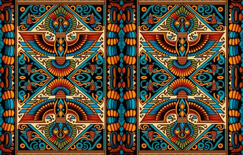 Egyptian Fabric Pattern Abstract Indigenous Line Art For Ancient Egypt