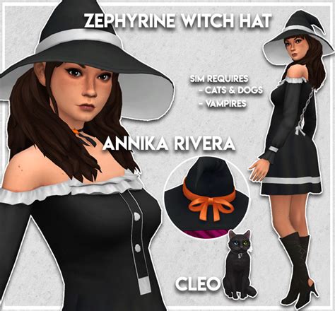 Zephyrine Witch Hat Celebi88 Sims4 Cc Sims 4 Sims Mods Sims