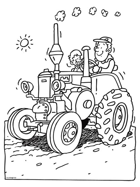Kleurplaten Boerderij Tractor