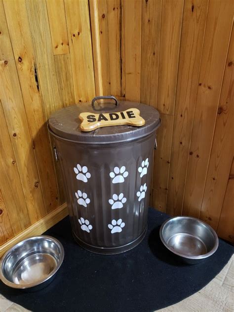 I was looking for a food storage for my dog that was small enough to fit in a cabinet yet big enough to hold all 25 pounds of food. Metal trash can dog food storage | Dog food storage ...