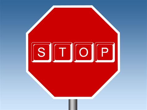 Red Stop Sign With Letter Keys Freepixels