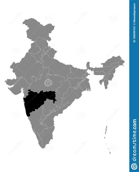 Location Map Of Maharashtra State Stock Vector