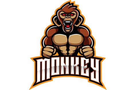 Angry Monkey Face Mascot Logo Design By Visink