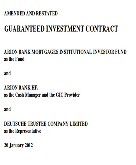 guaranteed investment contract invest detroit