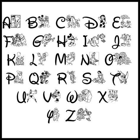 7 Best Images Of Alphabet Disney Font Printables Disney Font Alphabet