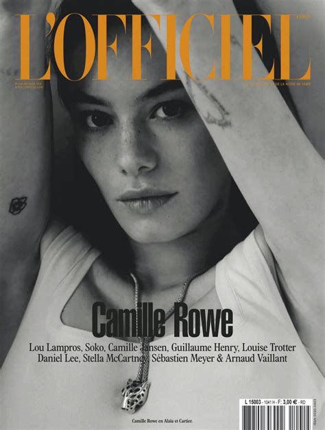 Camille Rowe Models On Trend Styles For Lofficiel Paris Camille Rowe