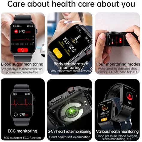 New E Blood Glucose Smart Watch Men Ecg Monitor Blood Pressure Body Temperature Ak E
