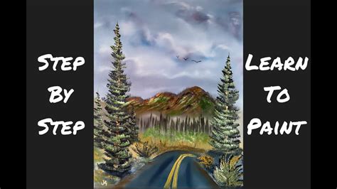 Step By Step Bob Ross Style Oil Painting Tutorial By Paint With Josh