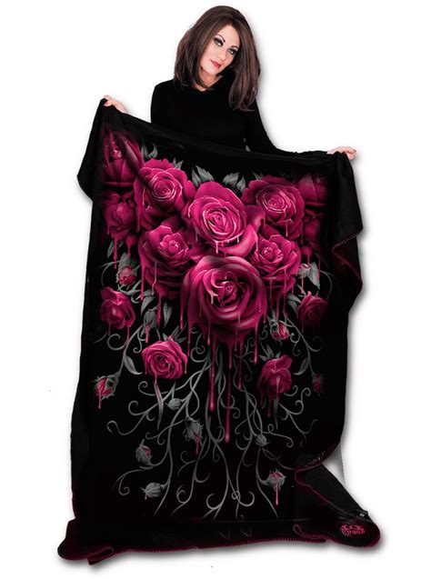 Blood Rose Fleece Blanket By Spiral Usa Inked Shop
