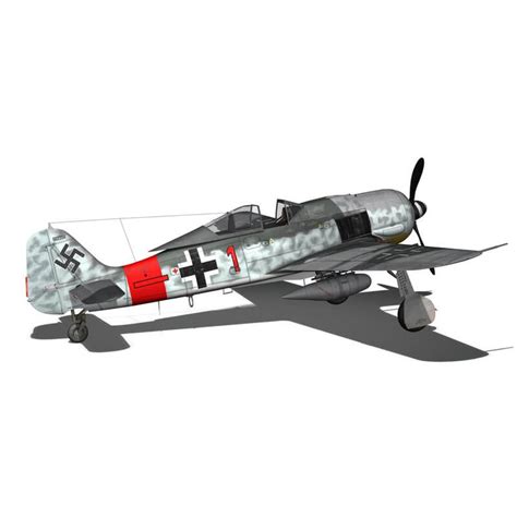 Focke Wulf Fw190 A8 Rauhbautz Vii Red1 3d Model By Panaristi