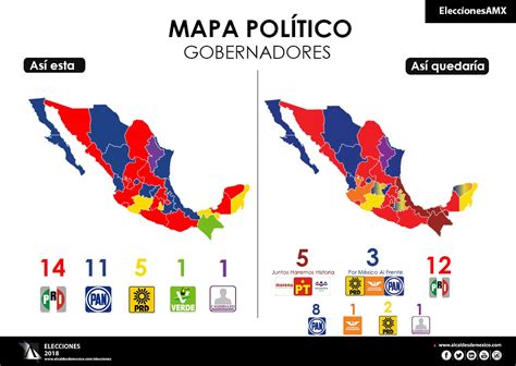 Mapapoliticogobernadoresalcaldesdemexicojulio2018 Alcaldes De