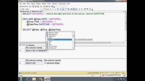 Overview Of Sql Server Data Types Date And Time Youtube