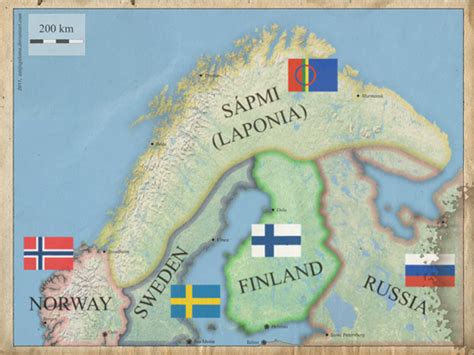 Sapmi Karta 68 The Saami Indigenous Inhabitants Of The European