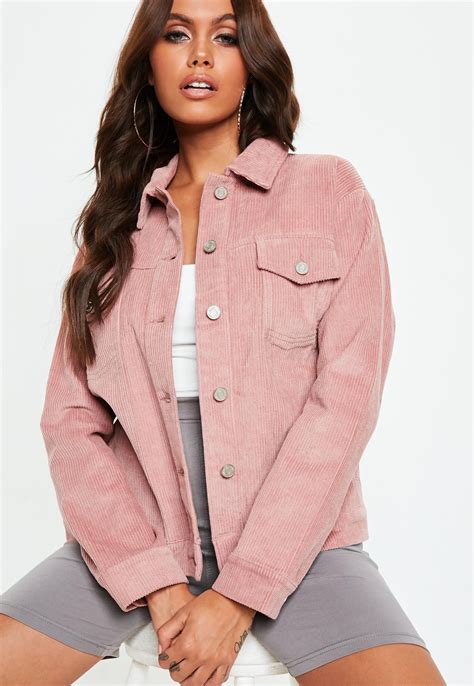 Blush Pink Cord Trucker Jacket Missguided In 2020 Pink Denim Jacket Jackets Denim Outfit
