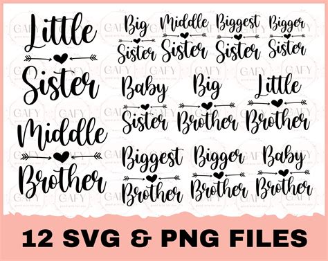 Brother Sister Svg Big Brother Middle Brother Little Etsy Ireland
