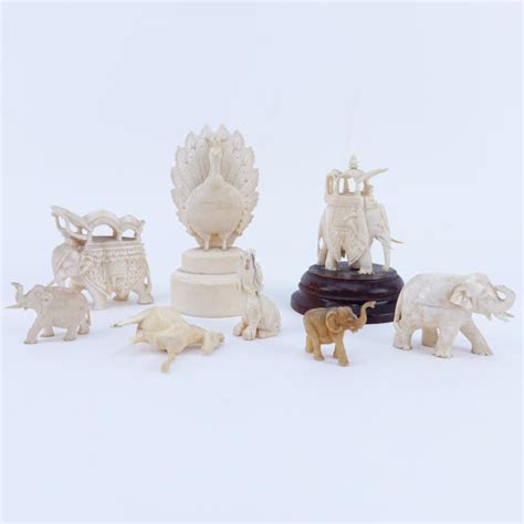 Sold Price Collection Of Nine 9 Carved Ivory Animals Includes