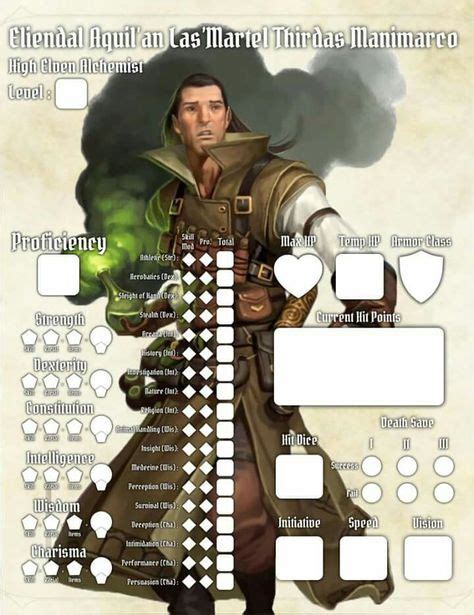Dungeons And Dragons 5th Edition Character Sheet