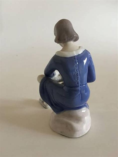 Bing And Grondahl Figurine Girl Skating 2351 For Sale At 1stdibs