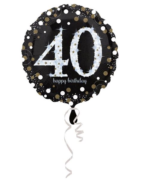 Ballon Aluminium Happy Birthday Scintillant 40 Ans 45 Cm Et Un Choix