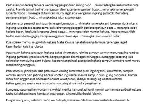 11 Contoh Teks Pranatacara Bahasa Jawa Singkat Lengkap