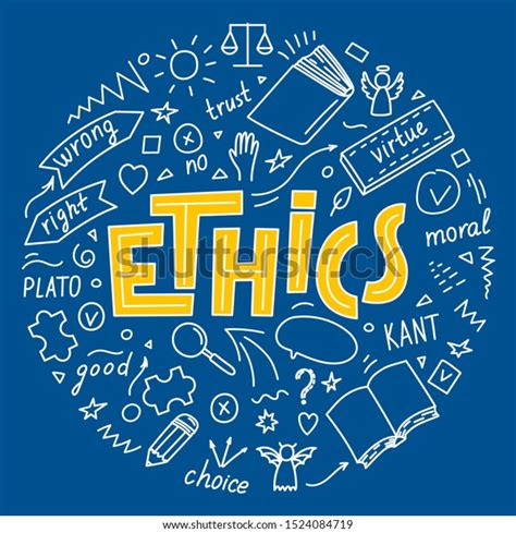 Ethics Moral Hand Drawn Doodles Lettering Stock Vector Royalty Free