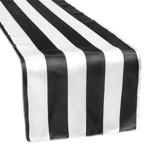 Stripe Satin Table Runner Black And White At Cv Linens