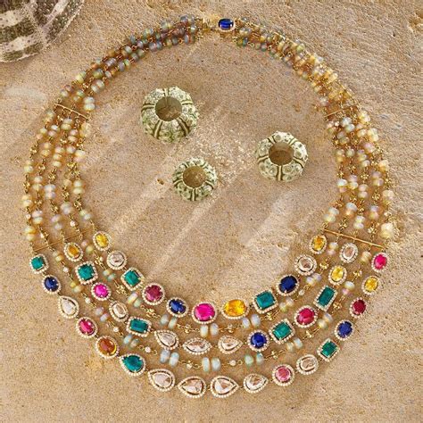 all the colours of summers to come they are here in this beachy gem set necklace thanks to