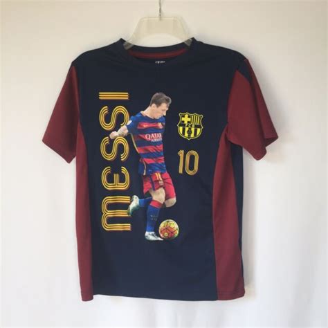 Fcb Boys Large Blue Red Messi Soccer Jersey Shirt E81 Ebay