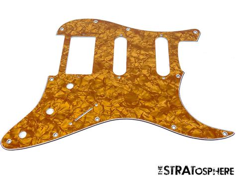 New Gold Pearloid Hss Stratocaster Pickguard For Fender Reverb