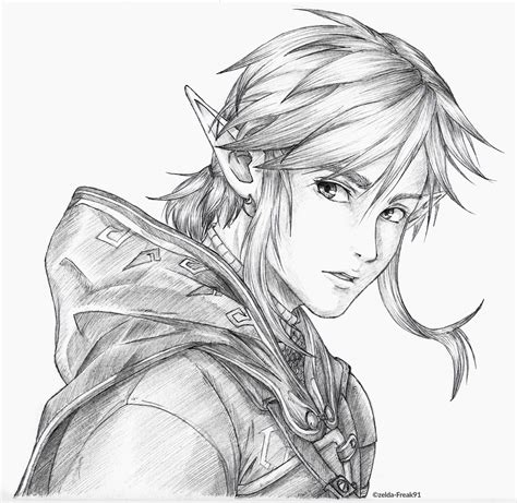 how to draw link botw easy drawing step