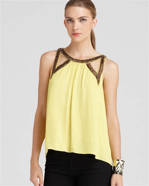 Bcbgmaxazria Top Gwenna Top With Beaded Strap Detail Bloomingdales