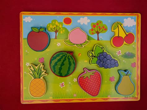 Wooden Chunky Fruit Puzzle Pre School Mom And Kids