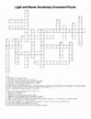 Light and Waves Vocabulary Crossword Puzzle for Middle School | TpT