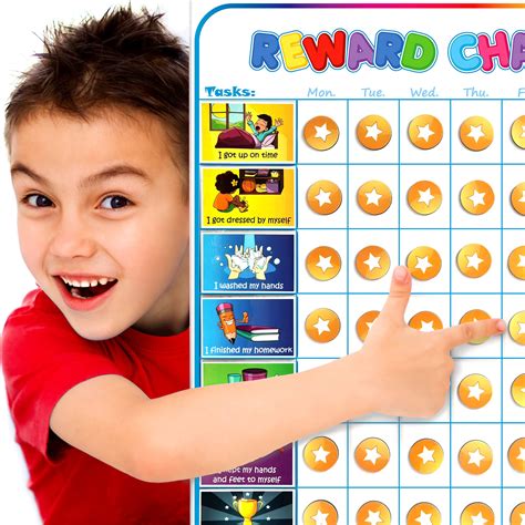 Buy Large Magnetic Reward Chart For Kids 127 Pre Written Stickers