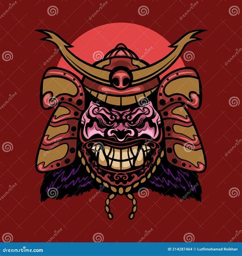Angry Samurai Head Vector Illustration Stock Vector Illustration Of Culture Character 214287464