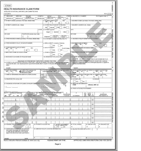 Sample Of A Ub 04 Form Filled Out Form Example Download