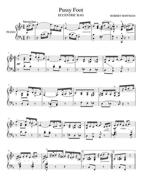 Pussy Foot 1914 Sheet Music For Piano Download Free In Pdf Or Midi