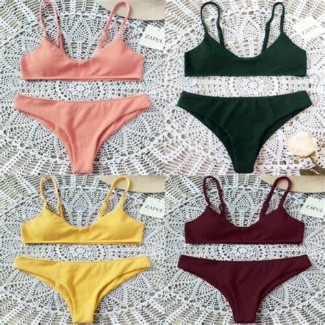 sexy swimwear women triangle bikini set bandage push up swimsuit bathing beachwear bikini set