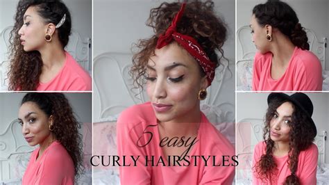 5 Easy Curly Hairstyles Youtube