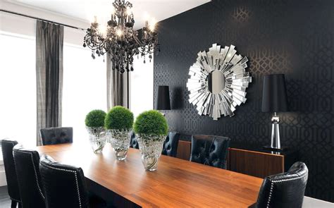 Your dining room should be a room that you love to serve your favorite holiday meals, or your family gathers every night for a home cooked dinner. Awesome Black and Grey Damask Wallpaper Dining Room ...