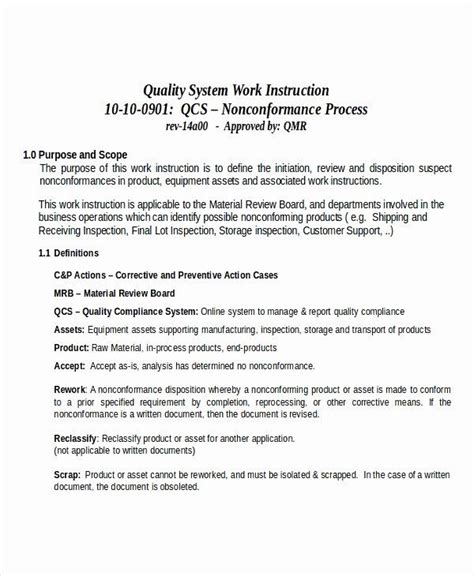 Work Instruction Template Word Best Of Working Instruction Template 6