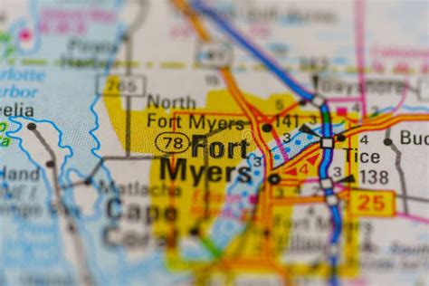 Fort Myers Map Stock Photo Image Of Closeup Town Mexico 257982342