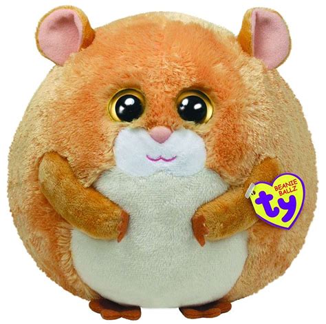 Round Plush Hamster Put In A Hamster Ball Ty Beanie Ballz Ty