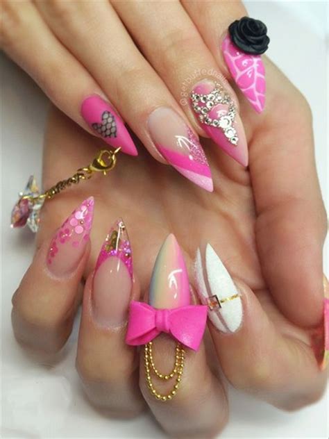 33 Best Bow Stiletto Nails To Try 2019 Fashionre