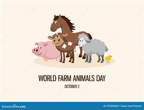 World Farm Animals Day Vector Stock Vector Illustration Of Livestock