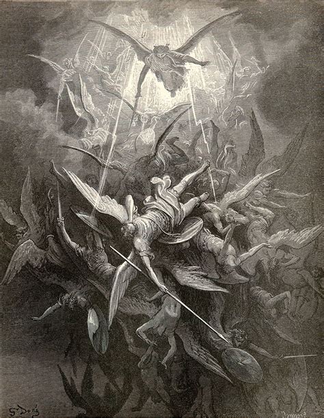 Gustave Dore Illustration To Paradise Lost By John Milton Lucifer And His Angels Cast Out
