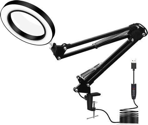 Led Magnifying Lampadjustable 5x Magnifier Desk Lamp With 3 Colors 4