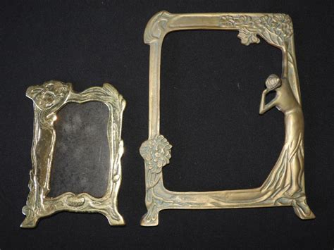 Lot Two Art Nouveau Brass Picture Frames