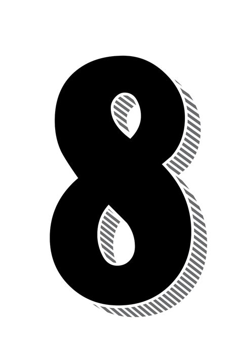 Numbers8eightdrop Shadowtypography Free Image From