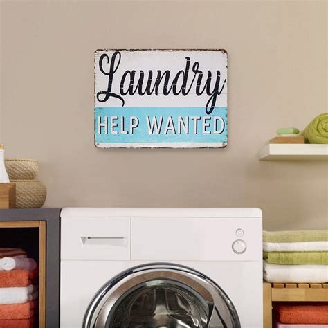 Laundry Room Vintage Metal Sign Laundry Help Wanted Decorative Etsy